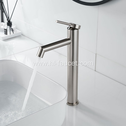 Brushed Nickel Brass Bathroom Basin Faucet Mixer Tap